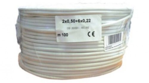 Biztonságtechnikai kábel  (2X0,5+6X0,22)