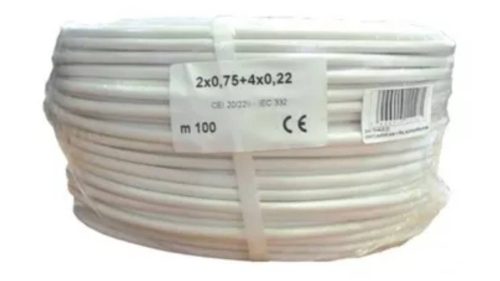 Biztonságtechnikai kábel  (2X0,75+4X0,22)