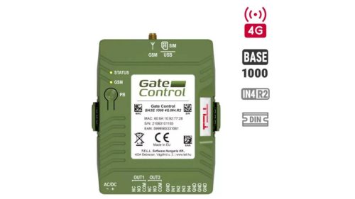 GSM alapú távvezérlő elektromos kapukhoz és sorompókhoz (GateControlBase1000-4G-DIN-Rail)