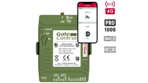 GSM alapú távvezérlő elektromos kapukhoz és sorompókhoz (GateControlPRO1000-4G-DIN-Rail)