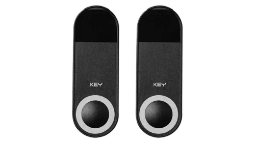 Elemes fotocella pár, 180 fokban forgatható lencsével, kültéri használatra, keskeny kivitel (KEY-FT43B)