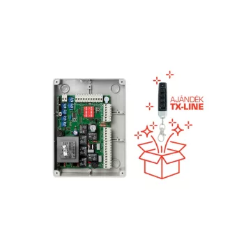   Egymotoros vezérlés univerzális 433Mhz vevővel, ajándék TX-LINE adóval (LUX-1plus)
