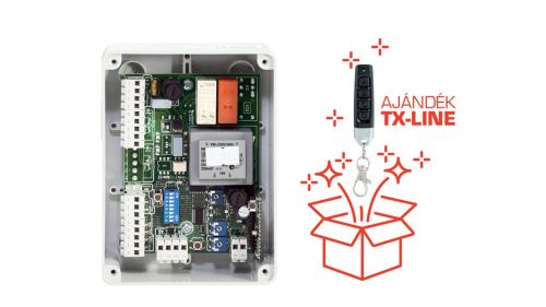 Kétmotoros vezérlés univerzális 433Mhz vevővel, ajándék TX-LINE adóval (LUX-2plus)
