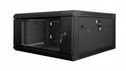RACK faliszekrény 60X45cm fekete üvegajtós 4U magas (RACKL60X45X4U)
