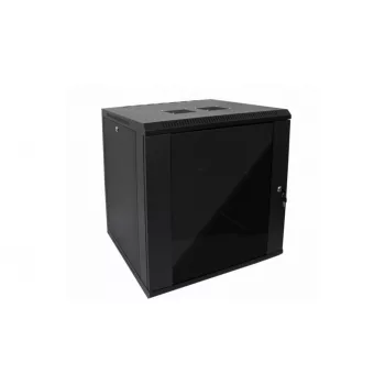   RACK faliszekrény 60X60cm fekete üvegajtós 12U magas (RACKL60X60X12U)