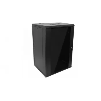   RACK faliszekrény 60X60cm fekete üvegajtós 18U magas (RACKL60X60X18U)