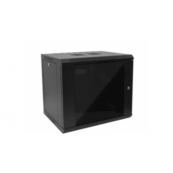   RACK faliszekrény 60X60cm fekete üvegajtós 6U magas (RACKL60X60X6U)