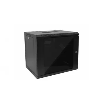   RACK faliszekrény 60X60cm fekete üvegajtós 9U magas (RACKL60X60X9U)