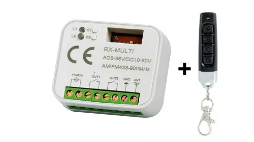 2 csatornás univerzális vevő, Beninca kompatibilis, 433MHz + TX-LINE (RX _MULTI-TX_LINE)