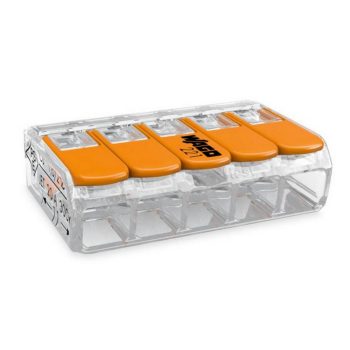   WAGO vezetékösszekötő 5-ös új karos csatos kivitel (WAGO5)