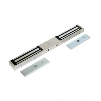   Rátét dupla síkmágnes, 2x280kg tartóerő, 12/24Vdc, 500x53x27mm, visszajelző LED, kétszárnyas ajtókhoz (ZOA-280D)