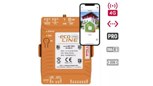 Univerzális 4G kommunikátor riasztórendszerekhez (ecoLINEPRO4GETH-DIN-Rail)